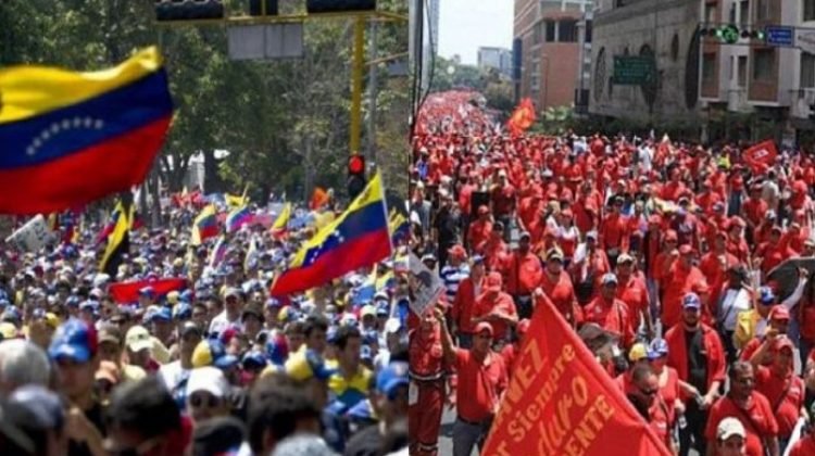 Oficialismo y Oposición marchan en Venezuela