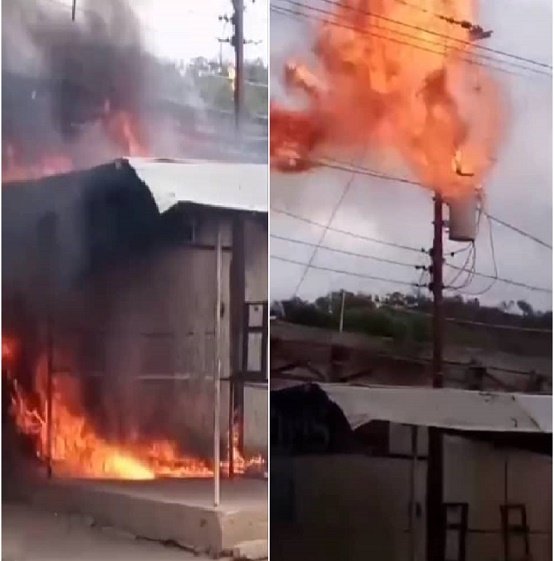 Explota transformador en Villa Bahía e incendia un negocio
