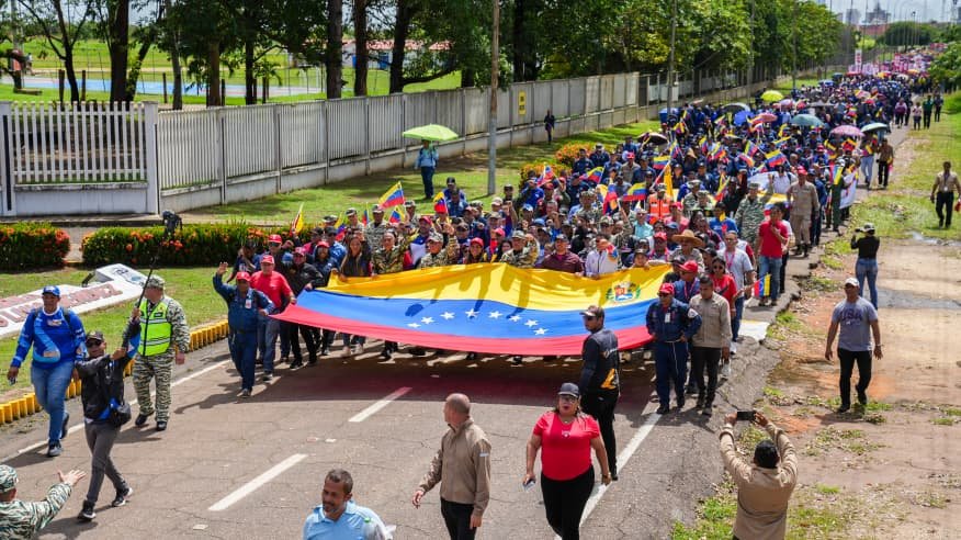 Trabajadores de la CVG y empresas básicas se movilizaron en defensa de la nación​
