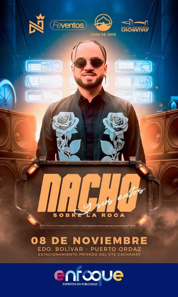 Nacho, el ícono de la música urbana, regresa a Puerto Ordaz con su nuevo álbum «SOBRE LA ROCA»