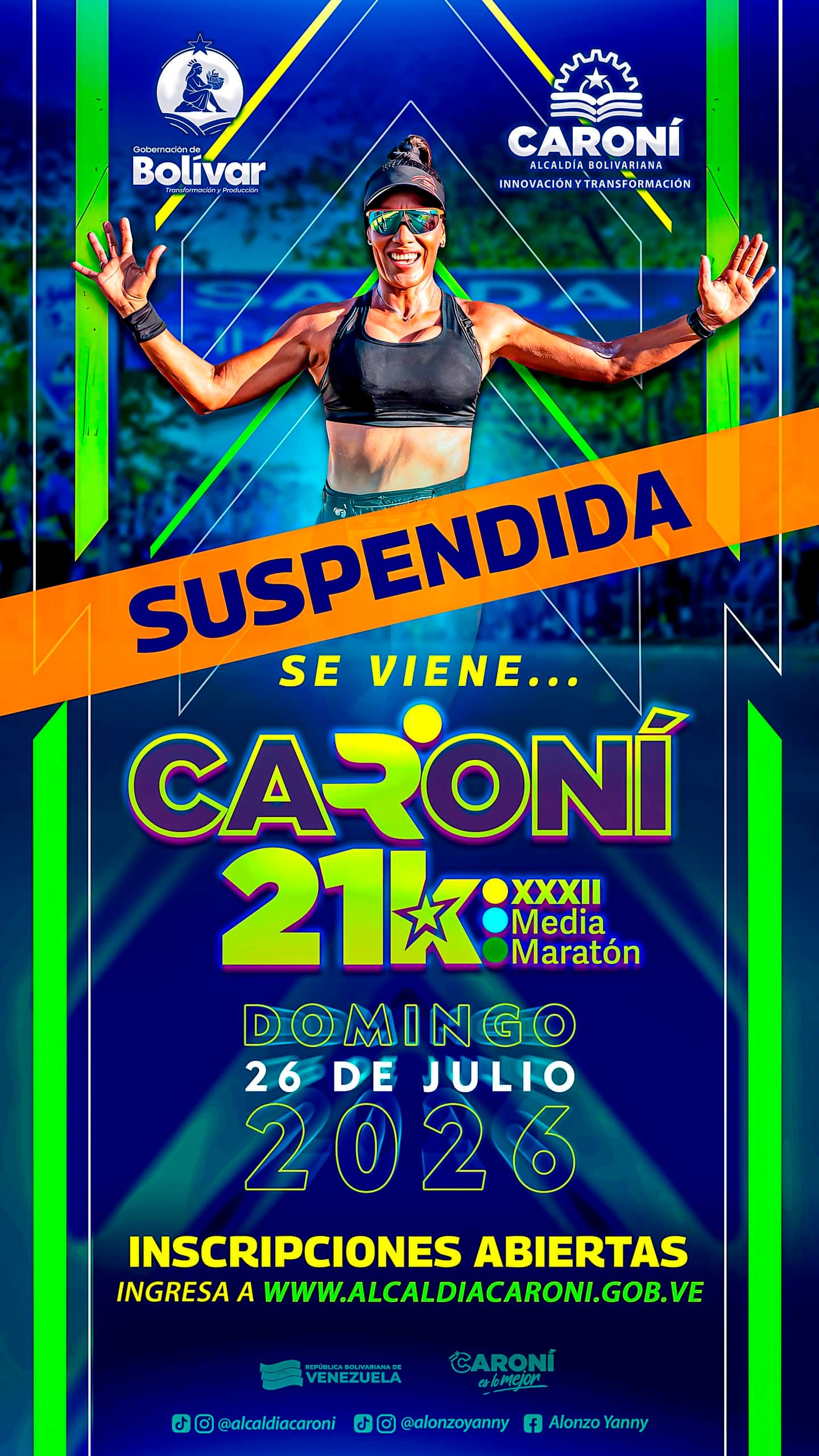 Alcaldía de Caroní suspende XXXII Media Maratón