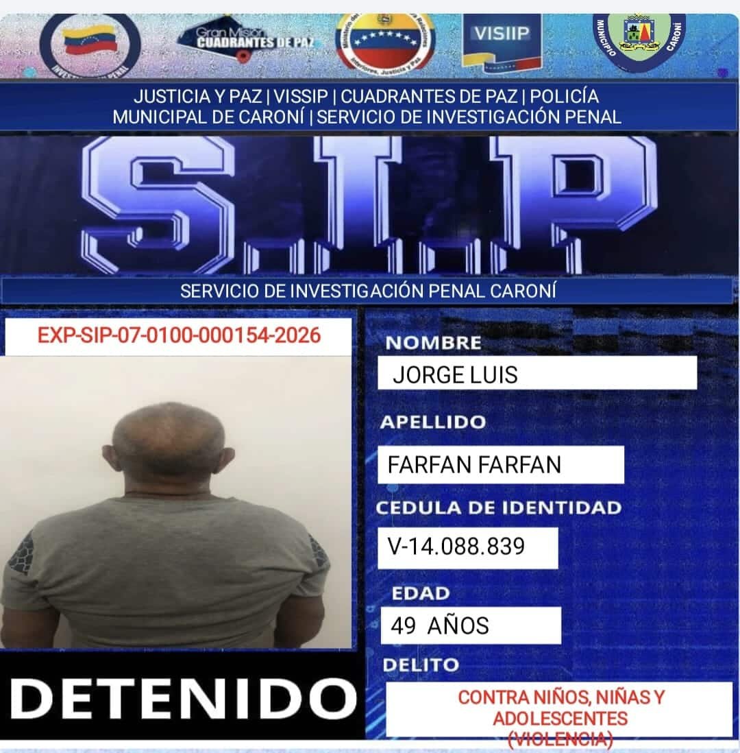Policía de Caroní aprehende a alias «Jorge» en Nueva Chirica